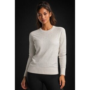 Lululemon Womens Size 6 White Ivory Textured Women's Long Sleeve Shirt Sweater